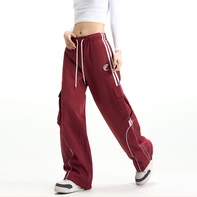 NO.1186 Burgundy Wide-Leg Track Pants