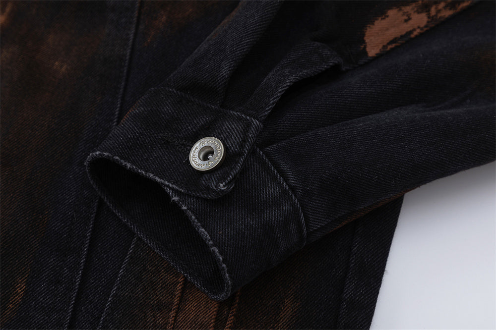 NO.1122 Distressed Button-Up Denim Jacket