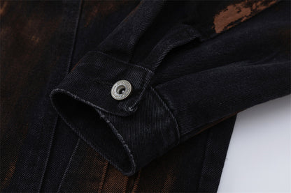 NO.1122 Distressed Button-Up Denim Jacket