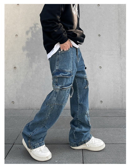 NO.1267 High Street Zip-up Cargo Jeans Guy