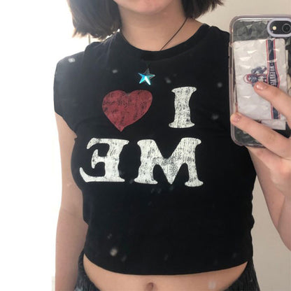 NO.5642 I Love me crop top