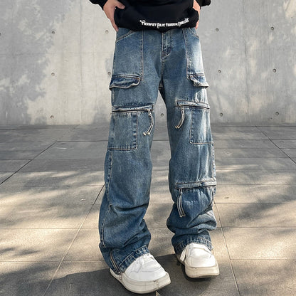 NO.1267 High Street Zip-up Cargo Jeans Guy
