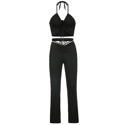 NO.3213 Cut-Out Halter Two-Piece Set