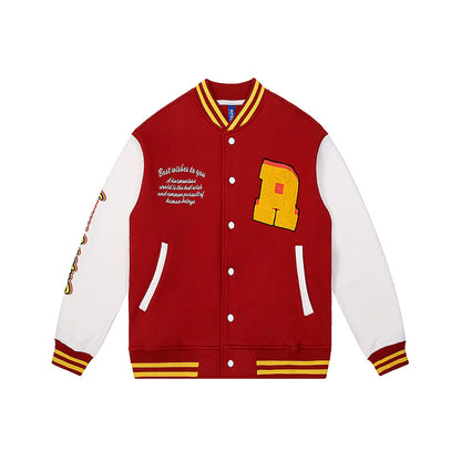 NO.5631 Colorblock Varsity Jacket