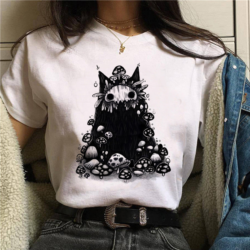 NO.3462 Illustrated Character Graphic T-Shirt