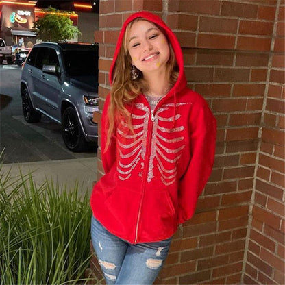 NO.6249 Graphic Zip Hoodie