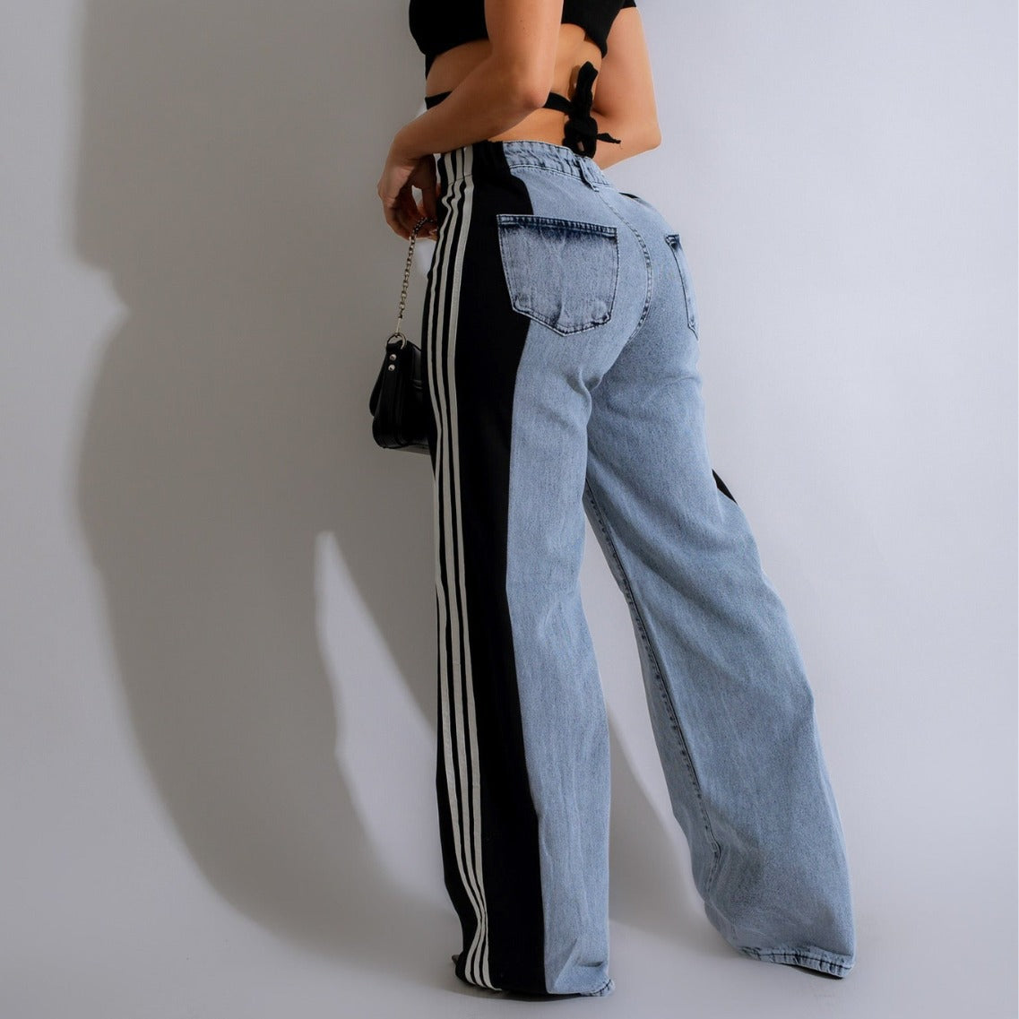 NO.6451 Colorblock Wide Leg Jeans