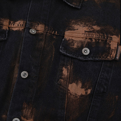 NO.1122 Distressed Button-Up Denim Jacket