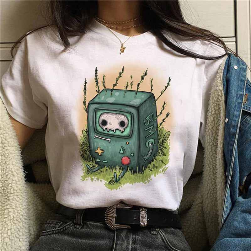 NO.3462 Illustrated Character Graphic T-Shirt