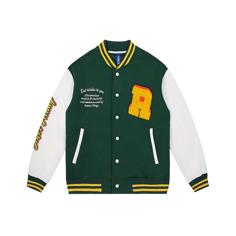 NO.5631 Colorblock Varsity Jacket