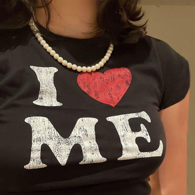 NO.5642 I Love me crop top
