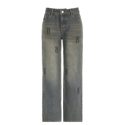 NO.3498 Distressed Wide-Leg Street Pants