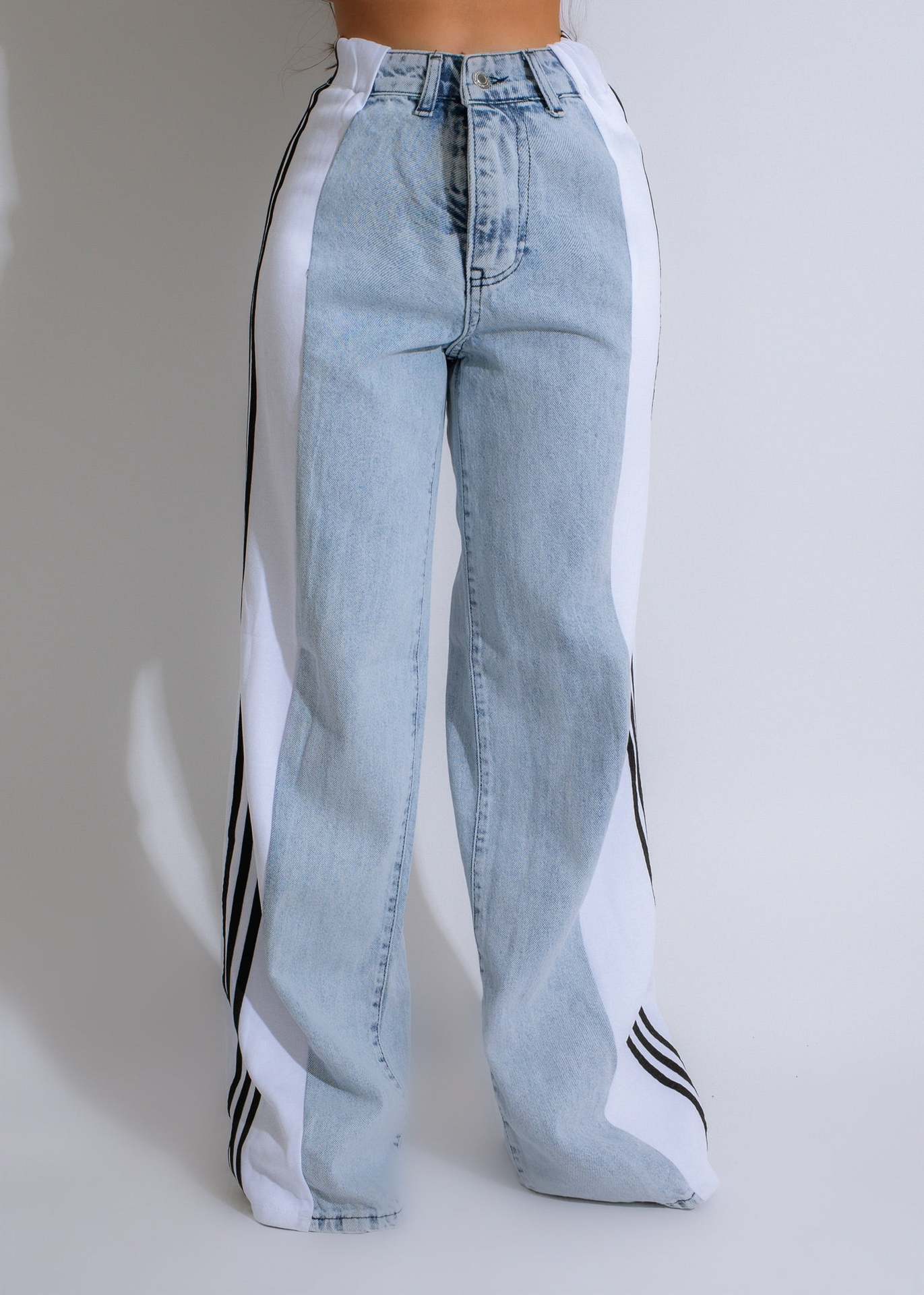 NO.6451 Colorblock Wide Leg Jeans