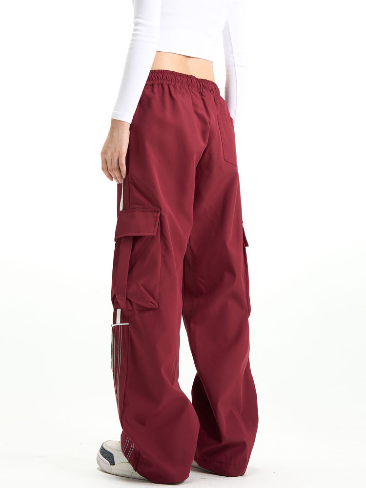 NO.1186 Burgundy Wide-Leg Track Pants