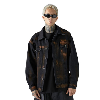 NO.1122 Distressed Button-Up Denim Jacket