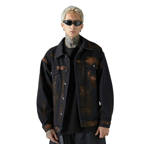 NO.1122 Distressed Button-Up Denim Jacket