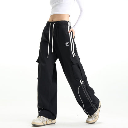 NO.1186 Burgundy Wide-Leg Track Pants