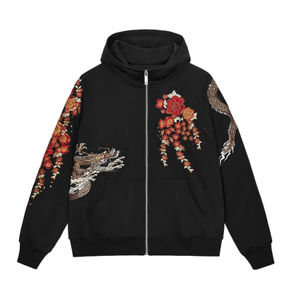 NO.3254 Embroidered Hooded Cardigan
