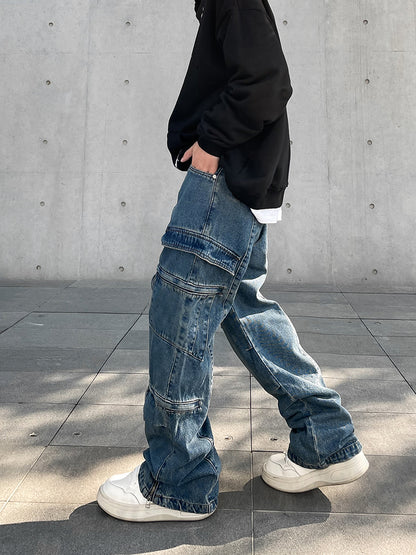 NO.1267 High Street Zip-up Cargo Jeans Guy