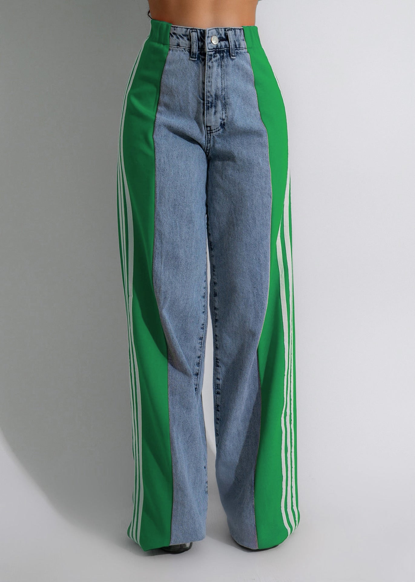 NO.6451 Colorblock Wide Leg Jeans