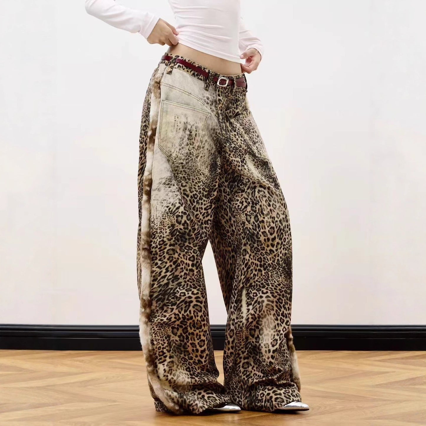 NO.5982 Leopard Wide-Leg Trousers