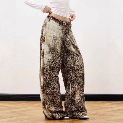 NO.5982 Leopard Wide-Leg Trousers